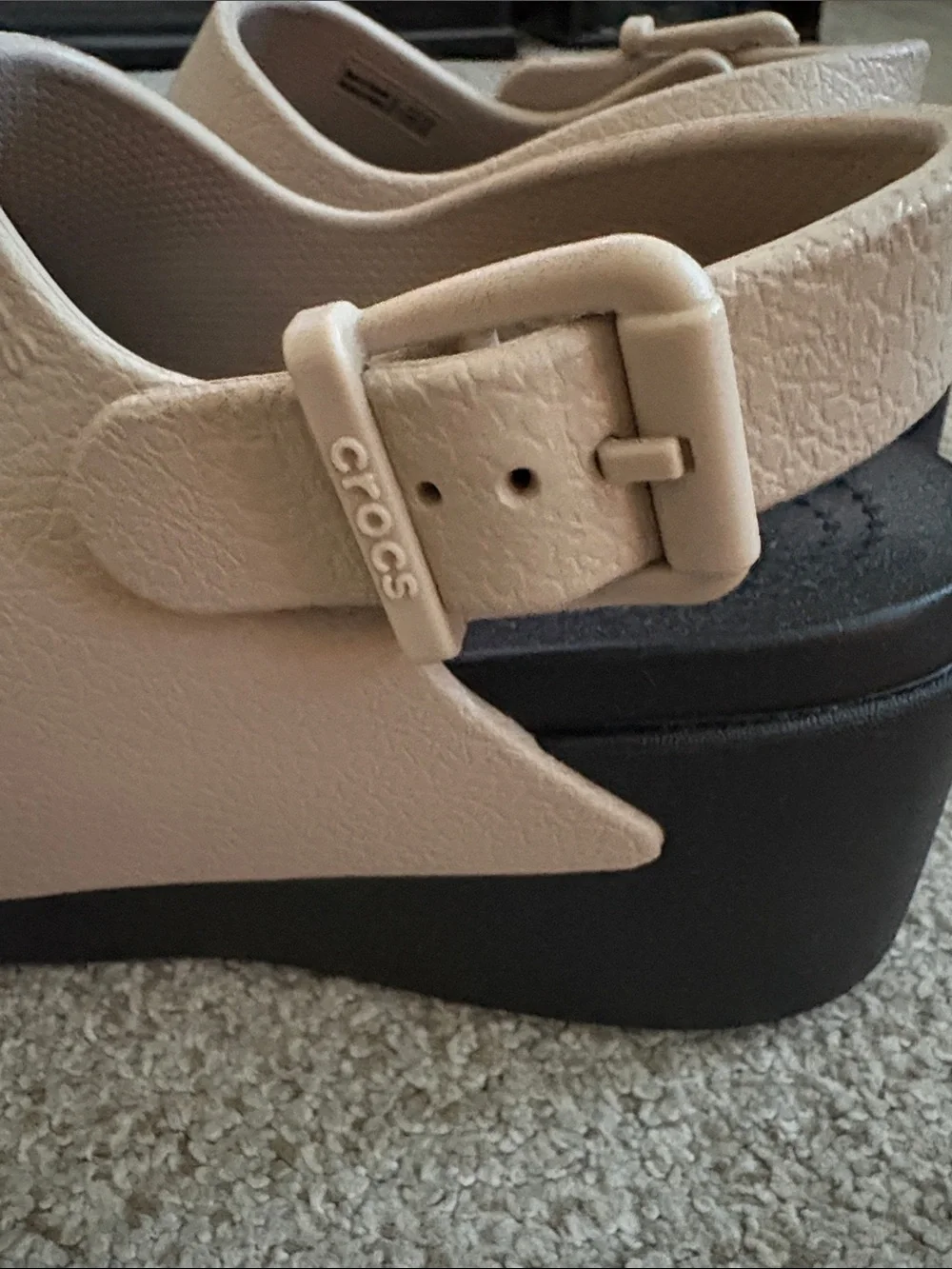 CROCS Women’s Dylan Platform Slide - Beige and Black
